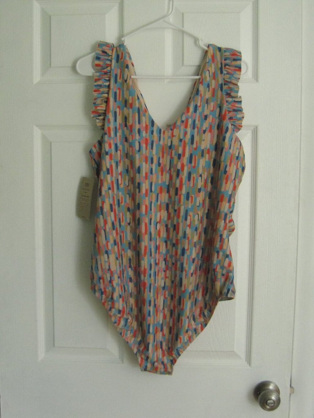 NWT Albion Riptide One-Piece Swim Suit Size XXL Athens Sunset Padded Ruffle - Picture 10 of 11
